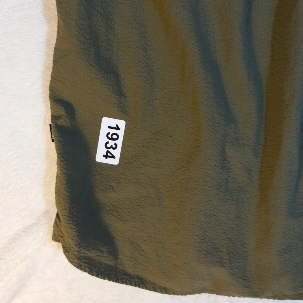 The North Face Shirt Men S Green Short Sleeve Button Collar Cotton pockets